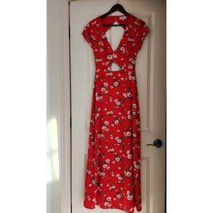 ZAHARA FLORAL MAXI DRESS IN RED MULTI